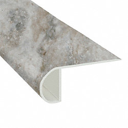 Oyster Shell Travertine Vinyl Waterproof 2.25 in wide x 7.5 ft Length Low Profile Stair Nose